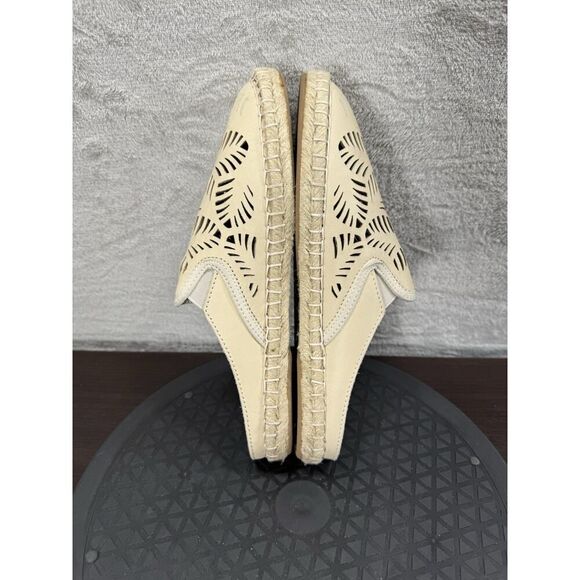 Olukai Kaula Olu lli Palm Leaf Cut Out Espadrille Mules US 7 EUR 37 Tan Leather - Picture 8 of 10